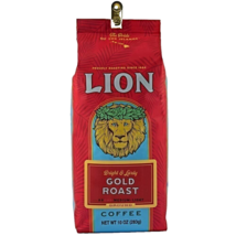 Lion Coffee Gold Roast Ground Coffee, Medium-Light Roast, 10 oz. Bag - $22.19