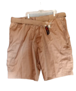 Red Iodine Cargo Shorts 48 Beige Metal Belt NWT - $9.49