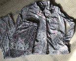 LAURA ASHLEY Pajamas Set Super Soft Fleece Pink Gray Geometric Print Sz ... - £39.74 GBP