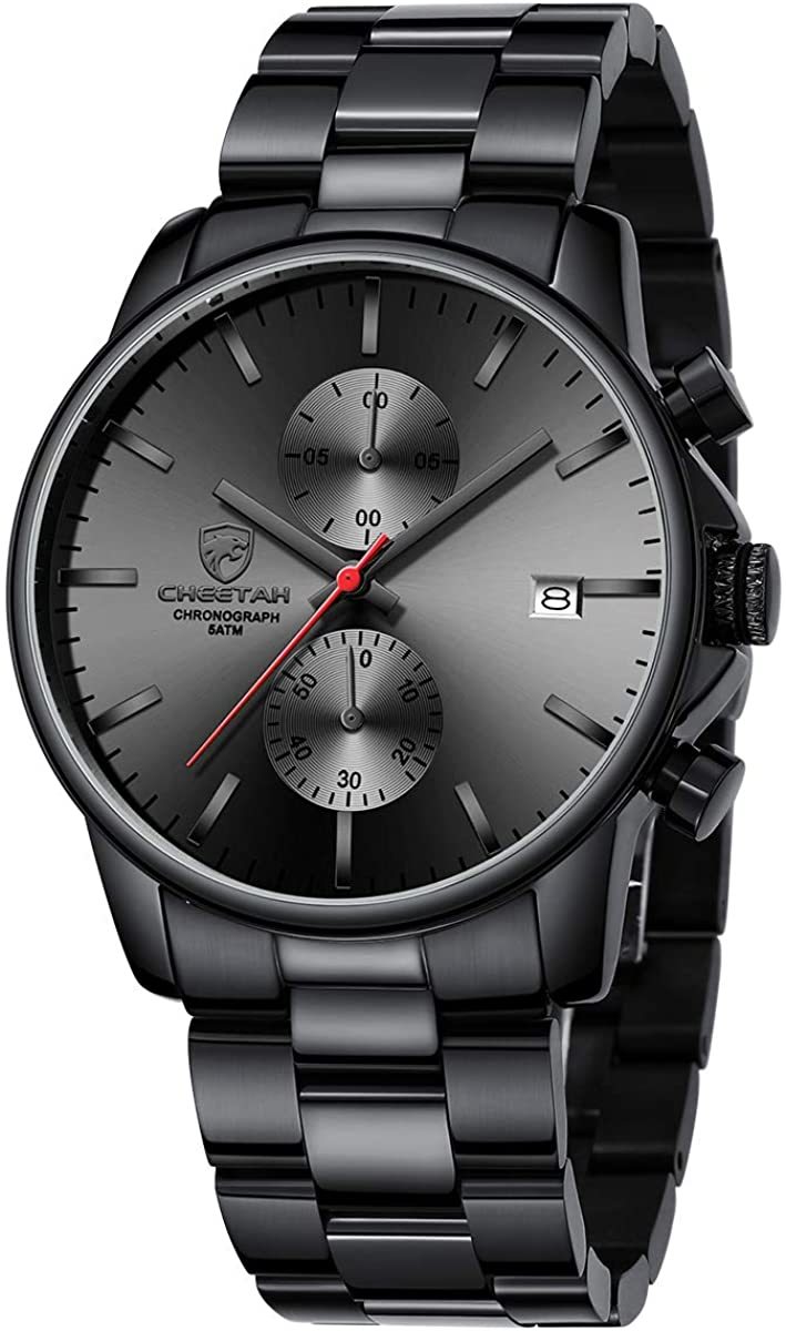 GOLDEN HOUR Fashion Business Mens Watches with Stainless Steel Waterproof  - $69.74