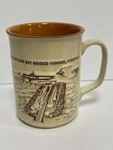 Vintage Chesapeake Bay Bridge Tunnel Virginia Embossed Cup Coffee Mug Japan - $9.90