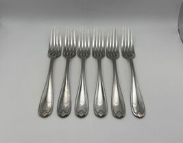 Set of 6 Lenox 18/10 Stainless Steel TUDOR BEAD - AUGUSTA Dinner Forks - $54.99