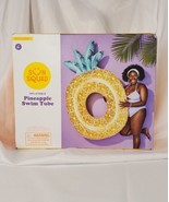 Sun Squad Inflatable Pineapple Swim Pool Tube Float 6 Foot  NEW (Package... - £18.81 GBP