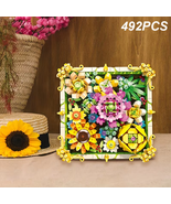Preserved Flower Photo Frame Building Blocks Sunflower Rose Plant Bouque... - $35.54 CAD