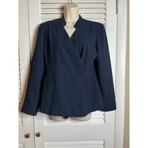 Classic navy Talbots crossover button jacket size 8 3 covered buttons fu... - $21.74