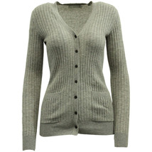 Vince Ribbed Knitted Cardigan In Cashmere Women Grey S - $185.25