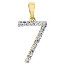 1/10 CT Round Diamond 7 Seven Pendant Charm 14K Yellow Gold Finish Unisex 1&quot; - £187.73 GBP