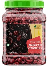 Whole Dried American Cranberries Exotic Dry Fruit Vitamins E, K &amp; C Rich 500 g - £20.63 GBP
