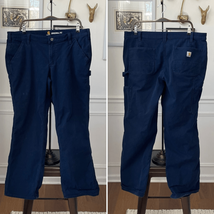 Carhartt 102080 Women&#39;s Rugged Flex Loose Fit Canvas Work Pant Navy Blue 16 - $530.74 MXN