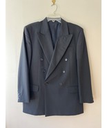 FENDI Men Jacket Sz 40/ L Black Shiny Blue Sparkles Double Breasted Wool... - €120,94 EUR