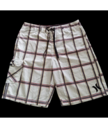 Hurley Plaid BoardShorts Mens 30 Waist Side Pocket With Flaws Beach Crui... - $13.52 CAD
