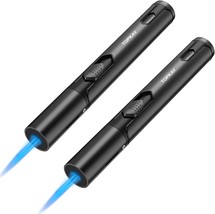 Windproof Adjustable Jet Flame Butane Refillable Gas Torch, 2 Pack (Black). - £31.12 GBP