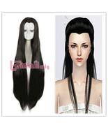 Beauty Tips 100cm Long Black Straight Ancient Maple Widow&#39;s Peak Cosplay... - $30.69