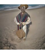 Vintage Southwestern Folk Art Paper Mache Figure Village Man 20inch - $240.64 MXN