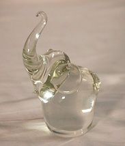 Elephant Clear Crystal Studio Art Animal Figurine Shadow Box Shelf - $42.56