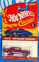 Hot Wheels Classics 2005 Series 1 #9 1970 Plymouth Roadrunner Pink w/ RL5SPs - £7.84 GBP