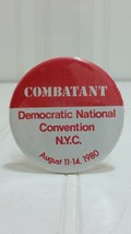 Vtg COMBATANT DNC NYC 1980 Pin Democratic National Convention 8/11-14 New York - £22.45 GBP