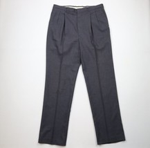 Vtg 90s Streetwear Mens 38x36 Distressed Pleated Worsted Wool Wide Leg Pants USA - $59.35