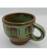 Vintage 60s 70s MCM Frankoma 94C Prairie Green Wagon Wheel Coffee Cup MU... - $24.27 CAD