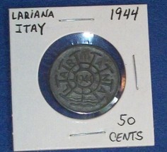 1944 50 Cent Token Steamboat Ferry Navigation Lake Como Milan Italy Gettone Coin - £74.39 GBP