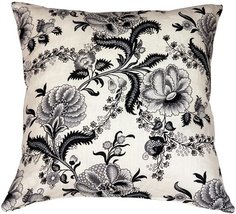 Pillow DÉCOR Tuscany Linen Floral Print 20x20 Throw Pillow - £30.53 GBP