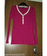 Tommy Hilfiger Women&#39;s Henley Sweater, Magenta Color. Sz.S(US)100% Authe... - £17.27 GBP