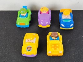 Fisher-Price Little People Wheelies Cars Racers Vehicles Lot of 5 - £6.94 GBP