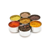 Stainless Steel Spice Box Container Set,Bowl Set Of 7 Pcs. (Silver) - £19.27 GBP