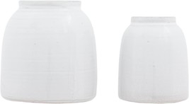 Terracotta Vases, White, By Creative Co-Op, Set Of 2. - £33.70 GBP