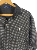 Ralph Lauren Polo Shirt XL Washed Black Dark Gray Mens Knit Small White ... - $46.53