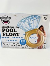 Giant Bling Ring Swim Inflatable Pool Toy Float Party Engagement 5’2” Bi... - £12.99 GBP