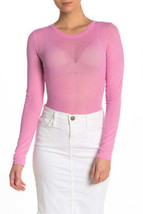 Material Girl Juniors Printed Mesh Bodysuit, Medium, Fuchsia Pink - $39.11