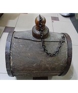 Vintage Wood &amp; Iron Barrel keg Garden Decor Antique-water wine keg cask-... - £194.22 GBP