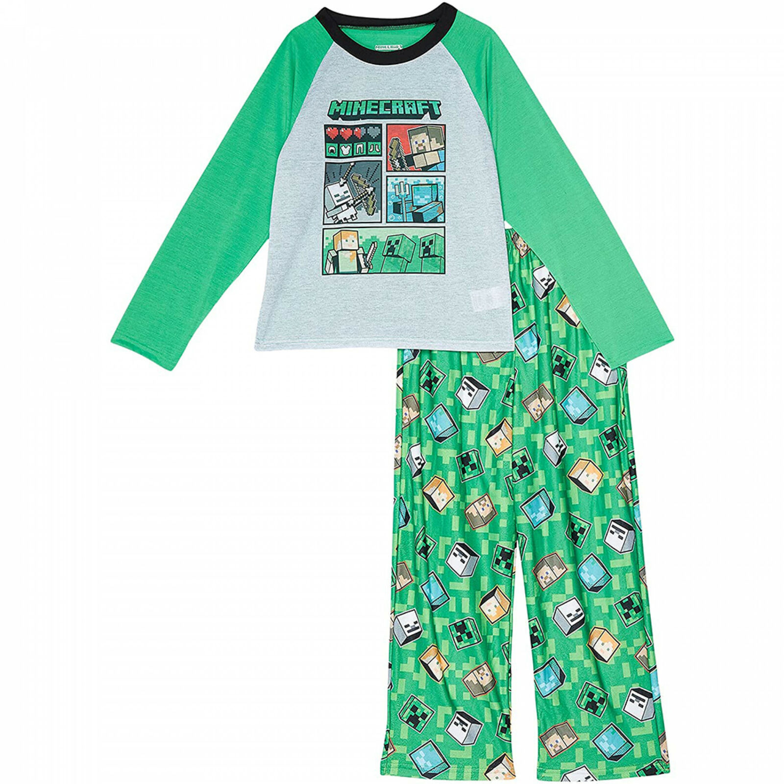 Primary image for Minecraft Comic Panel w/ Icons All Over Legs Pajama Set Green