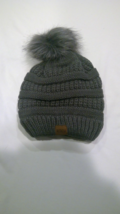 New REDESS Women Winter Pompom Beanie Hat Fleece Lined Warm Hat Grey - £5.18 GBP