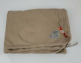 Koala Baby Fox Raccoon Blanket Thermal Brown Orange Gray Thermal Weave S... - £31.60 GBP