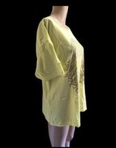 KEITH CARTER Threadless T-Shirt Art Quote Short Sleeve Cotton Top Yellow... - $39.59