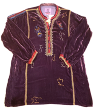 Johnny Was Biya Embroidered Velvet Tunic/Top Sz-M Purple - £183.41 GBP
