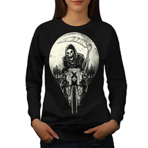 Wellcoda Grim Reaper Biker Horror Womens Sweatshirt,  Casual Pullover Ju... - $28.83+