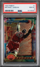 1993 Topps Finest #1 Michael Jordan HOF PSA 8 - Rare Basketball Collectible! - £94.14 GBP