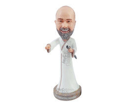 Custom Bobblehead Sensei Ninja holding a sword wearing a long robe - Super Heroe - £71.14 GBP