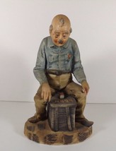 Capodimonte 7 1/2&quot; Figure Old Man Solitaire Card Player Hand Painted  Arnart - £6.87 GBP