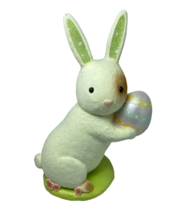 Midwest Large Bunny 9 inches Flocked Bunny Holding Easter Egg Figurine NWT - £13.76 GBP