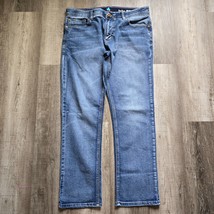 Nat Nast Jeans Mens 36x32 Straight Leg Faded Denim Stretch Distressed Wh... - $34.94