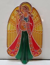 Vintage Christmas Hallmark Tree Topper Acrylic Stained Glass Style Angel 1979 - £22.24 GBP
