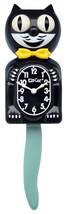 Kit-Cat Klock Black Gold  Bow Tie and Ocean Wave Tail Clock - $89.95