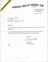 Robert Shaw Signed 1979 Typed Letter Hamilton Tiger-Cats - £23.79 GBP
