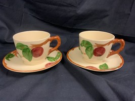 2 Vintage Franciscan Apple Cups and Saucers Made in USA - £9.92 GBP