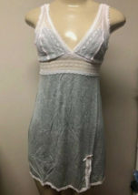 Sexy &amp; Elegant Chemise By Fleur&#39;t Lingerie Cami Babydoll Lace Top Sz S Grey Nwt - £23.97 GBP