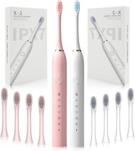 One brush head is used - SUNPRO 2 Pack Sonic Electric Toothbrush-8 heads - £14.01 GBP